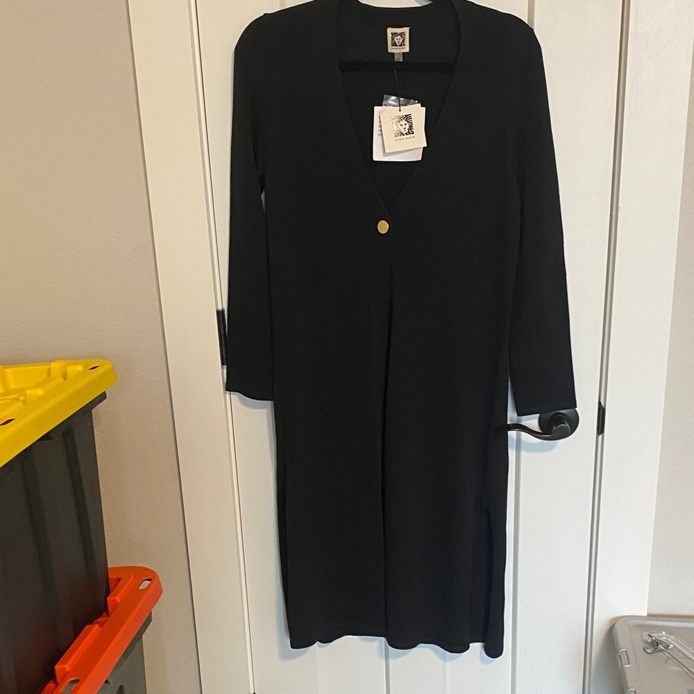 Anne Klein Black Long Cardigan